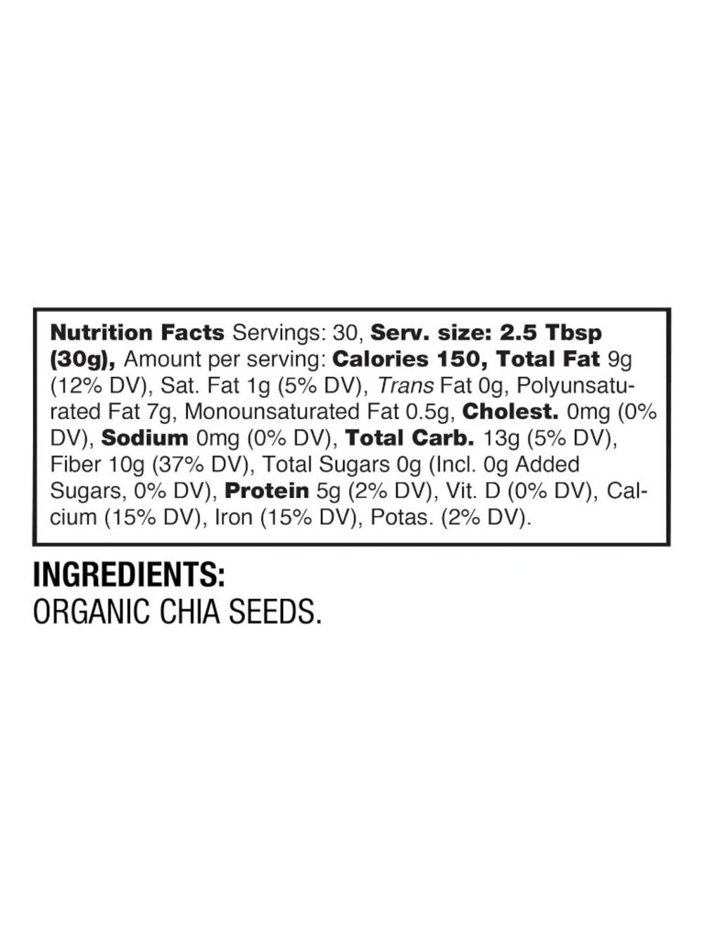 Better Body Foods Organic Chia Seeds 2 Lbs Gluten-Free Non-GMO Expired - Picture 6 of 8